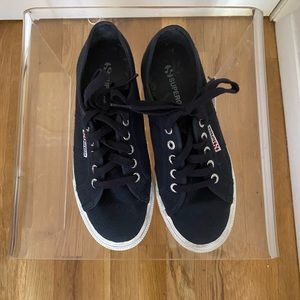 Superga navy platform sneakers